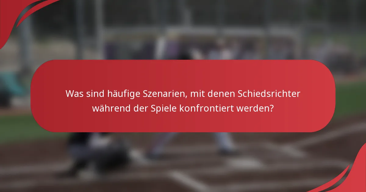 Was sind häufige Szenarien, mit denen Schiedsrichter während der Spiele konfrontiert werden?