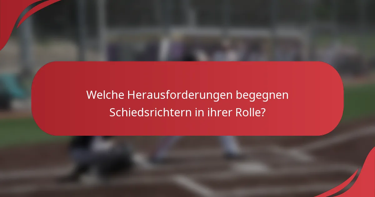 Welche Herausforderungen begegnen Schiedsrichtern in ihrer Rolle?