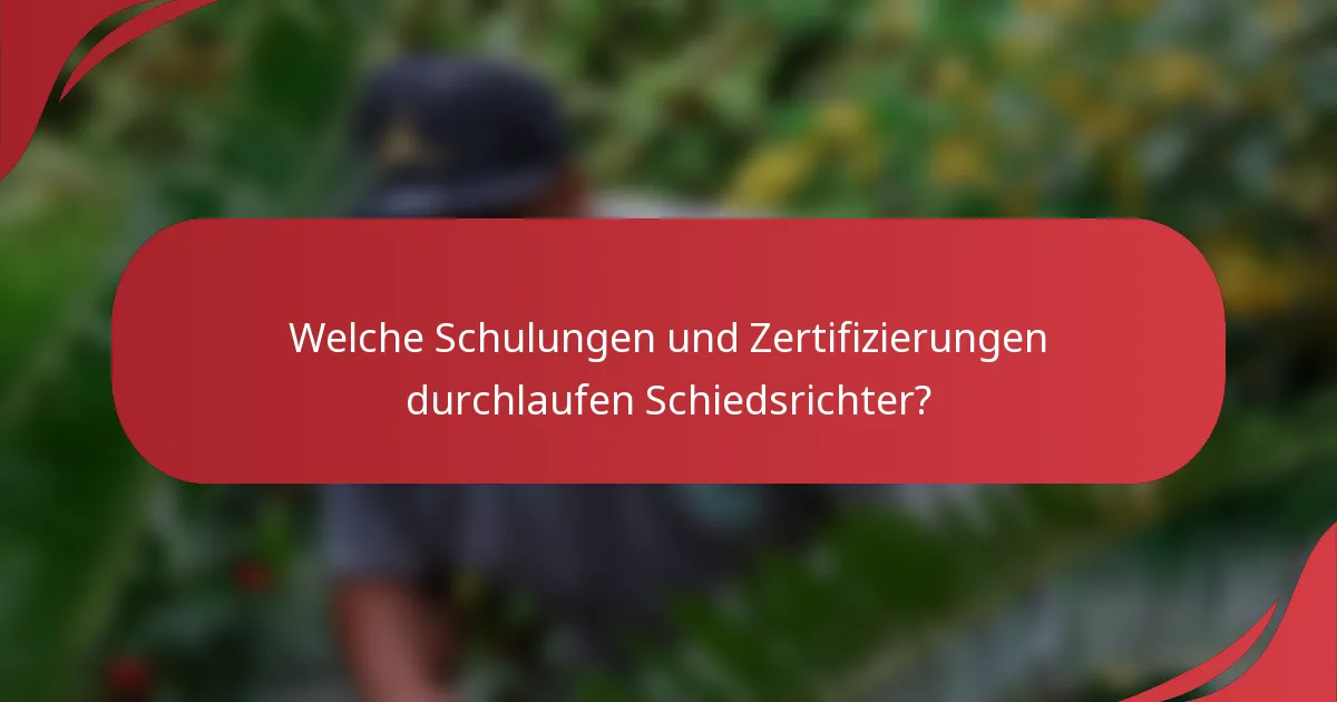 Welche Schulungen und Zertifizierungen durchlaufen Schiedsrichter?