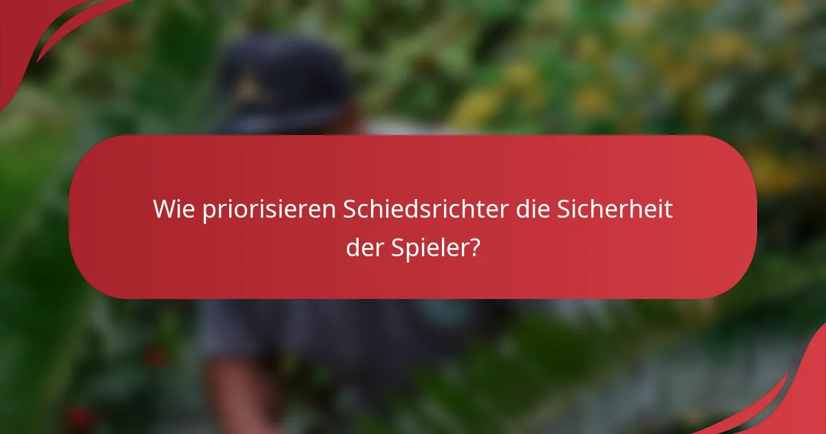 Wie priorisieren Schiedsrichter die Sicherheit der Spieler?