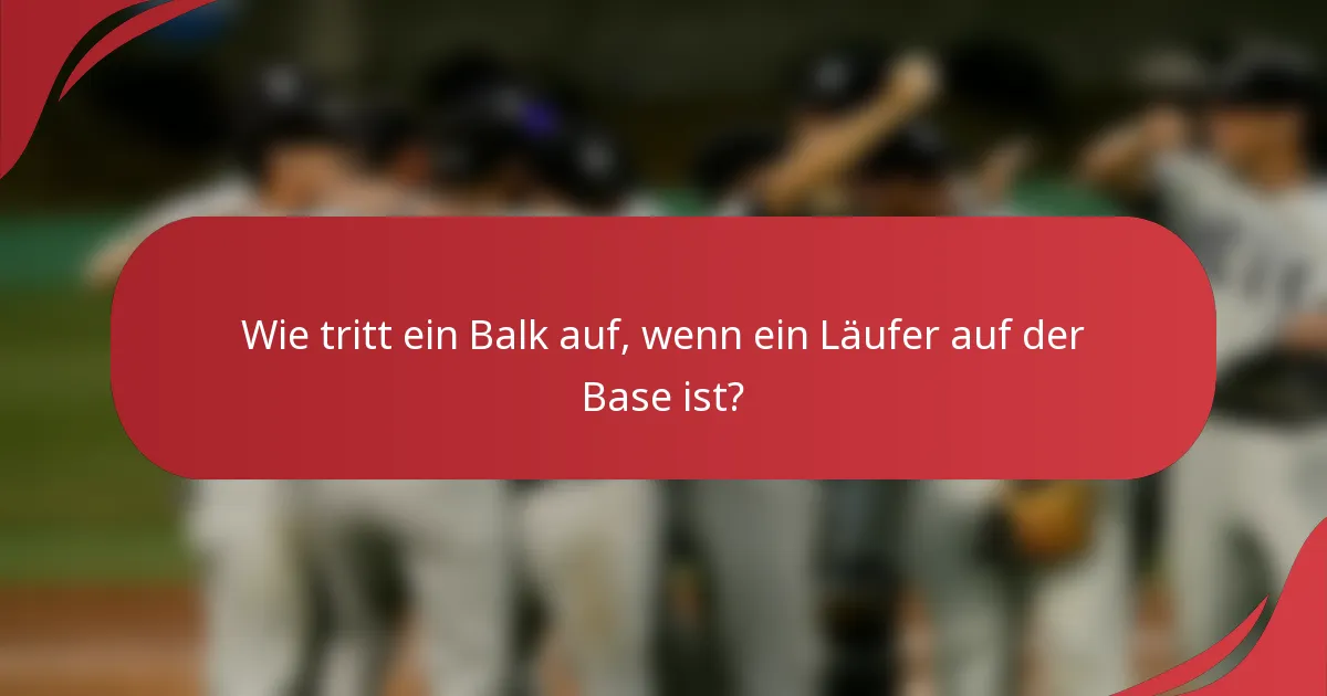 Wie tritt ein Balk auf, wenn ein Läufer auf der Base ist?